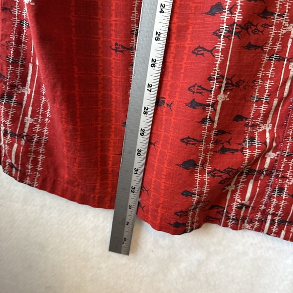 Columbia PFG Vented Red Fish Print Button Up Short Sleeve Shirt Mens XXL Outdoor - Picture 7 of 11
